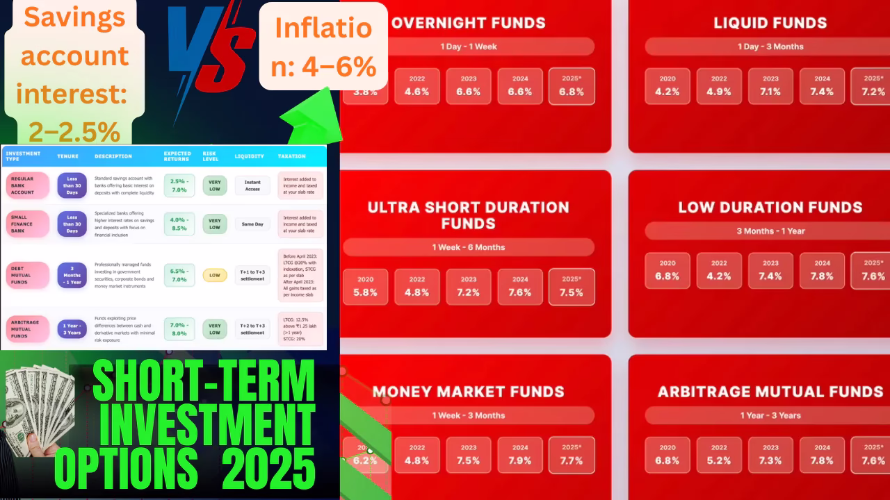 Best Short-Term Investment Options in India 2025 – Higher Returns Than Savings Accounts